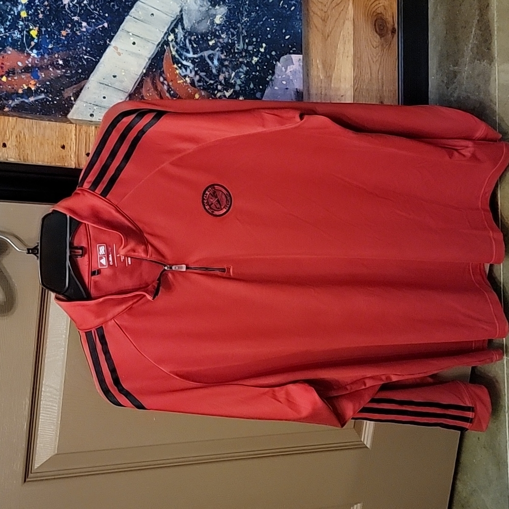 Mens Adidas 1/4 zip red